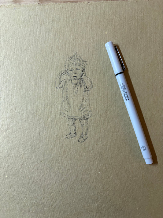 Baby - stippled original artwork