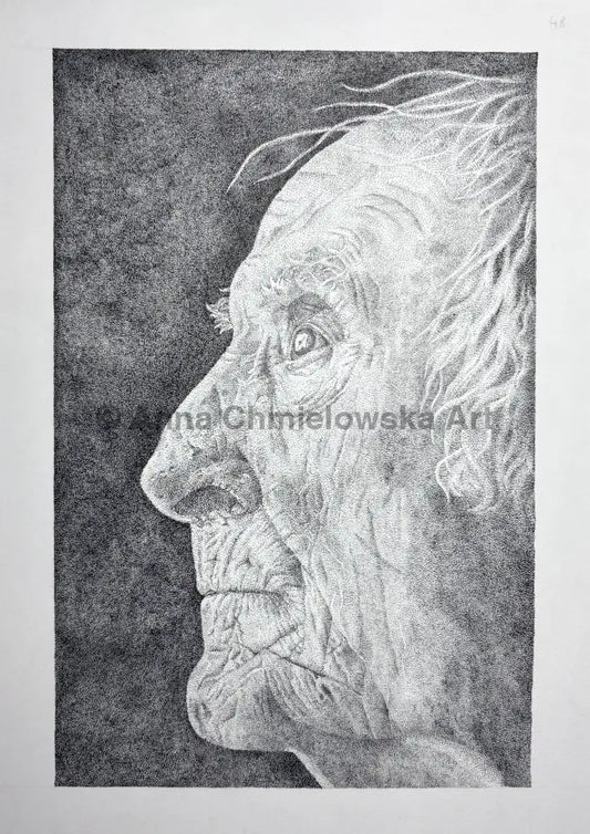 Father - portrait in stippling