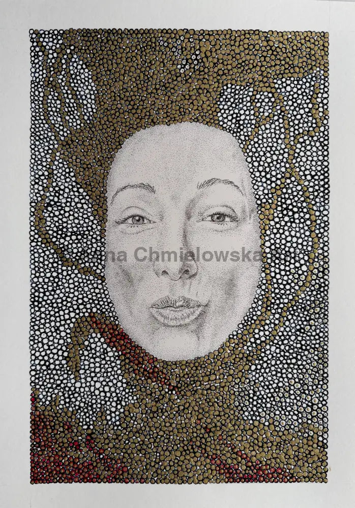 Float on surface #5 - original stippled artwork