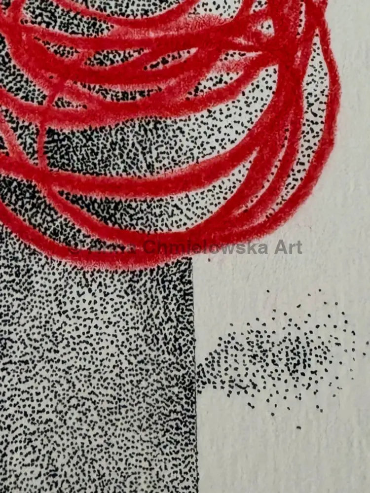 Rose in broken vase - original artwork in dotting (stippling) method SOLD