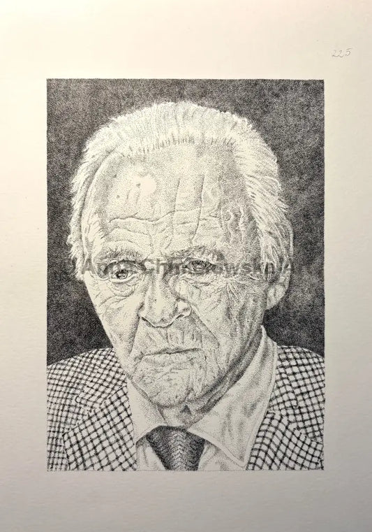 Sir and Waltz - portrait in stippling