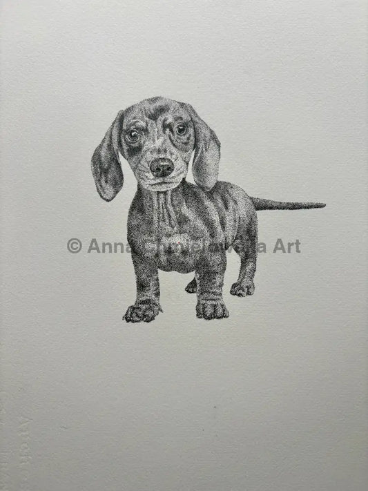 Sweetness - dachshund original dotted artwork