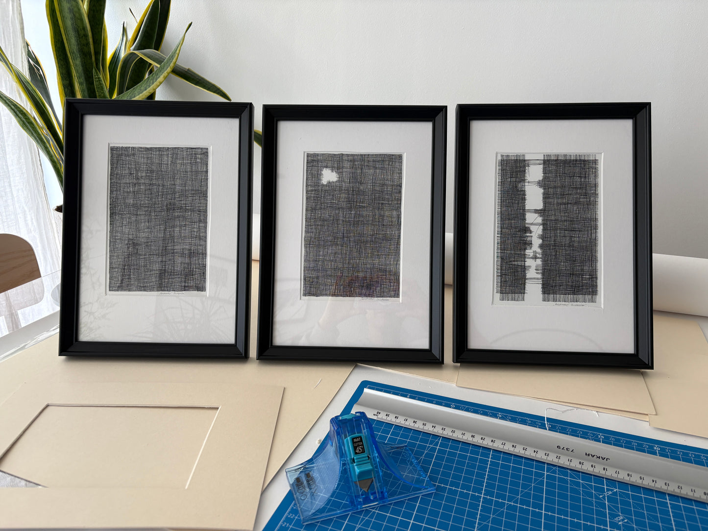 Relationship - triptych, original ink artwork