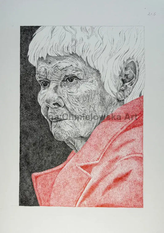 Dame Judi - original stippled artwork