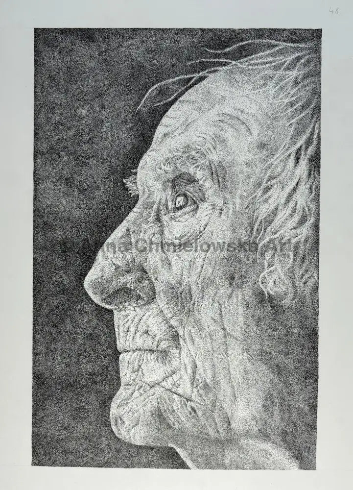 Father - portrait in stippling