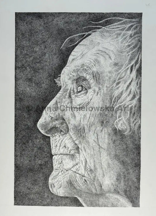 Father - portrait in stippling