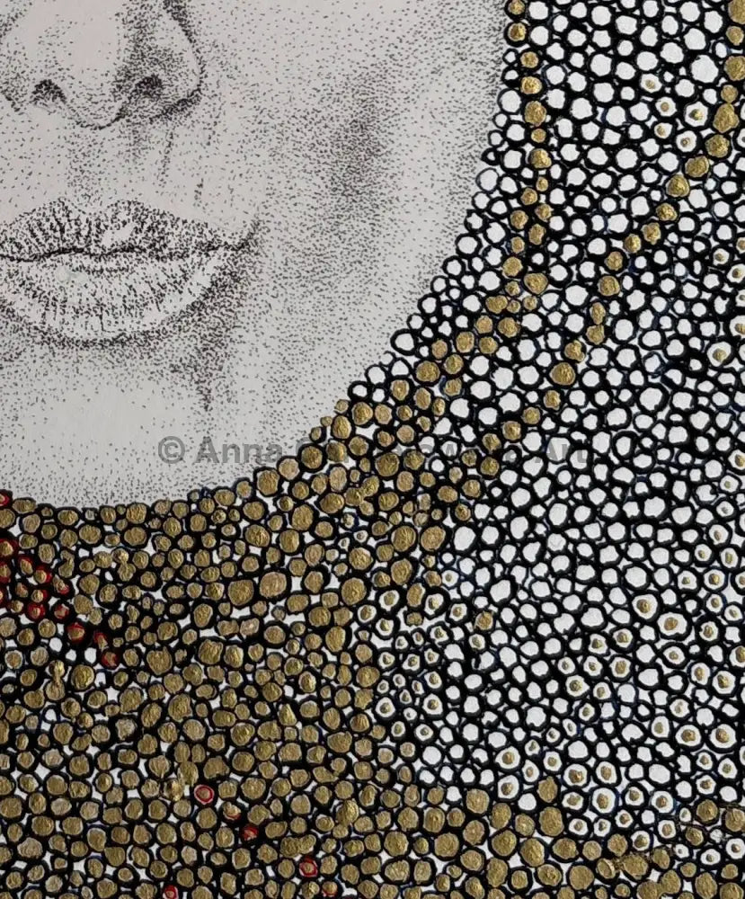 Float on surface #5 - original stippled artwork