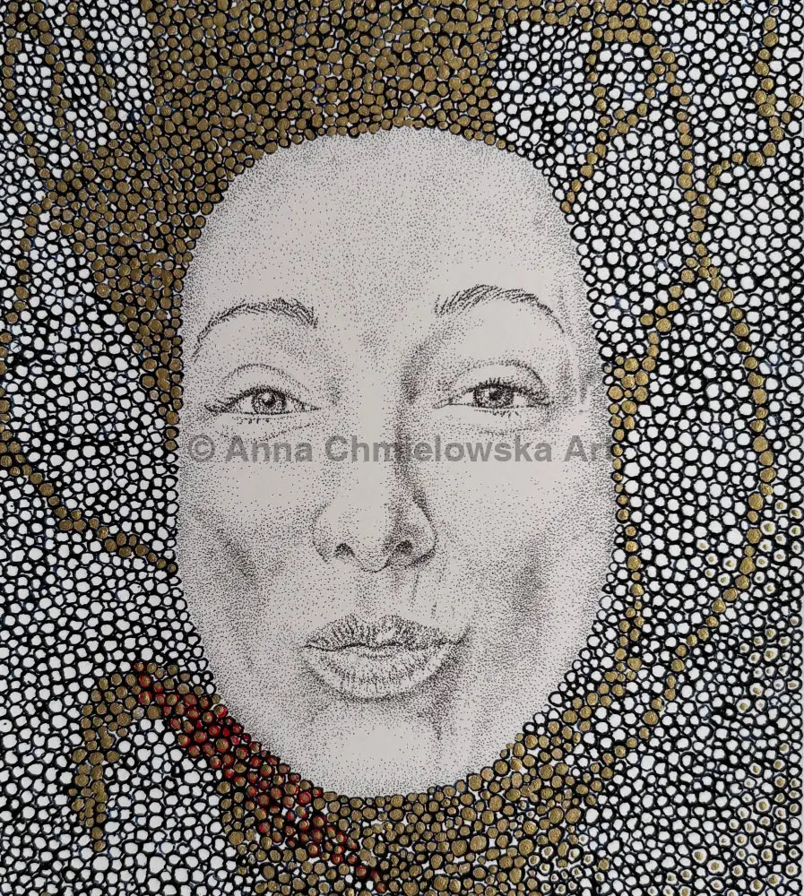 Float on surface #5 - original stippled artwork