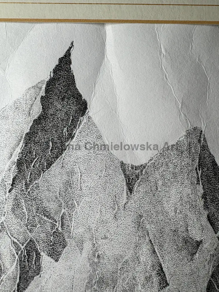 Flying mountain - original artwork FRAMED