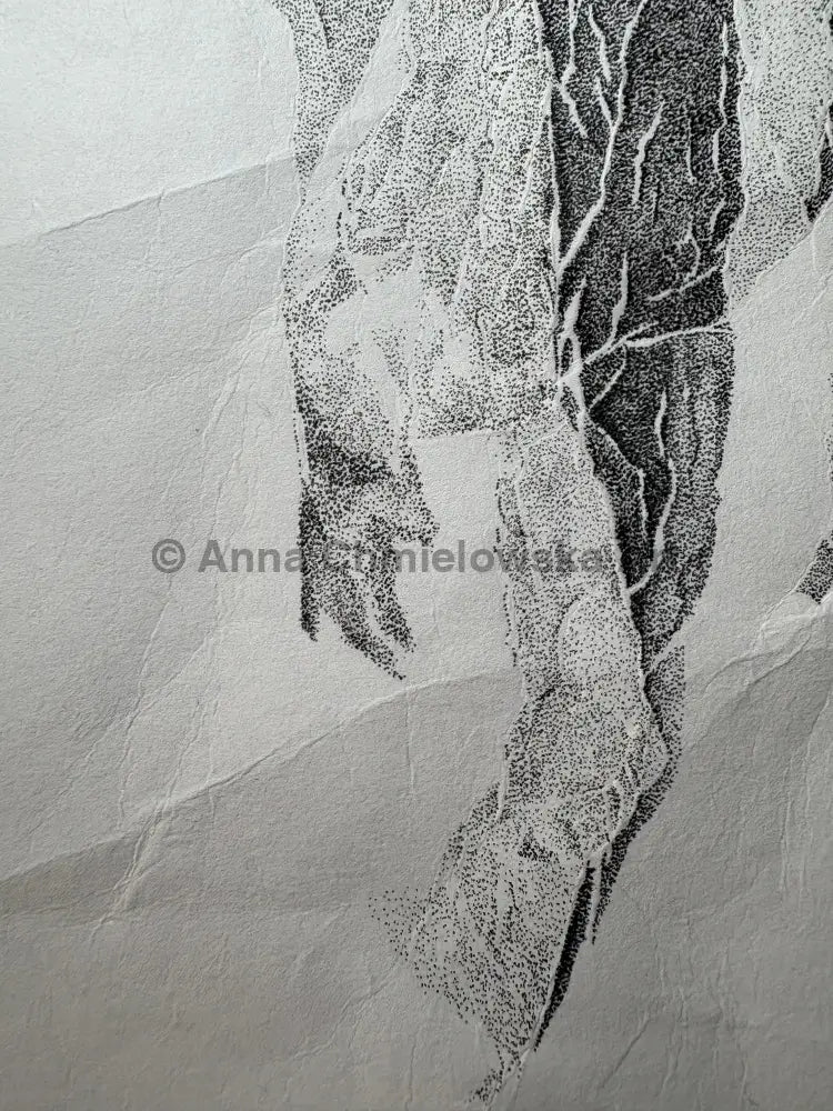 Flying mountain - original artwork FRAMED