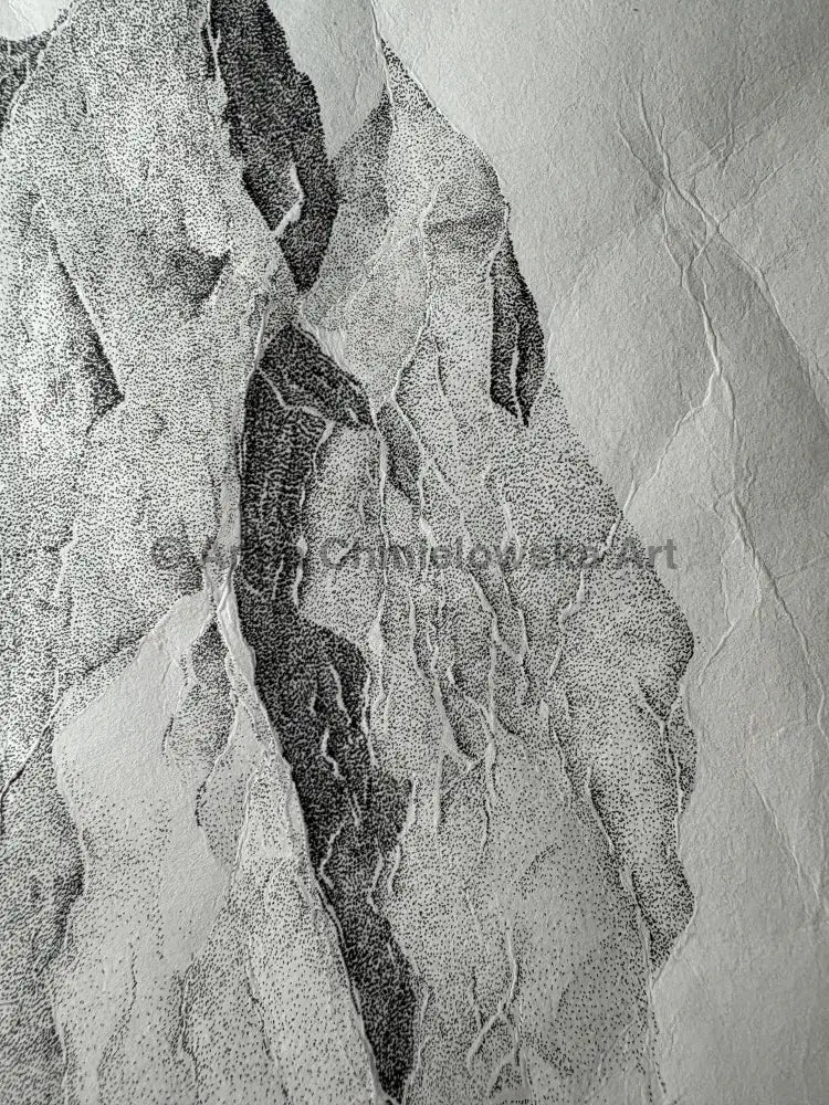 Flying mountain - original artwork FRAMED