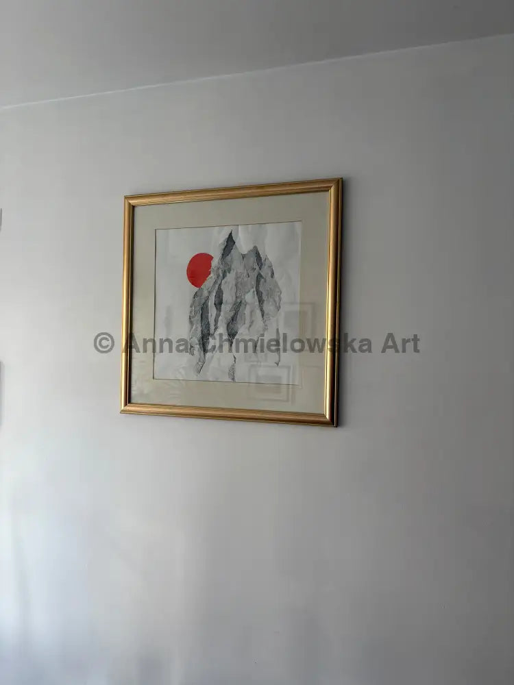 Flying mountain - original artwork FRAMED