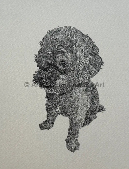 Im a good boy - original stippling artwork