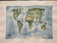 Original watercolour - World Map 57x75cm