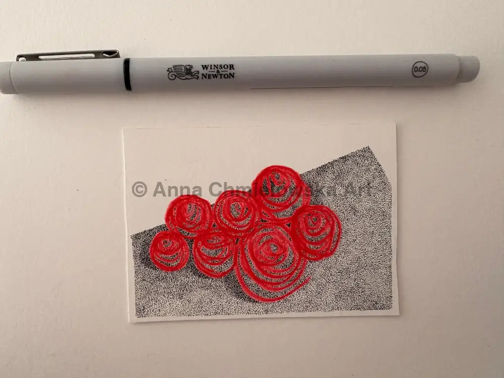 Roses on table - original artwork SOLD