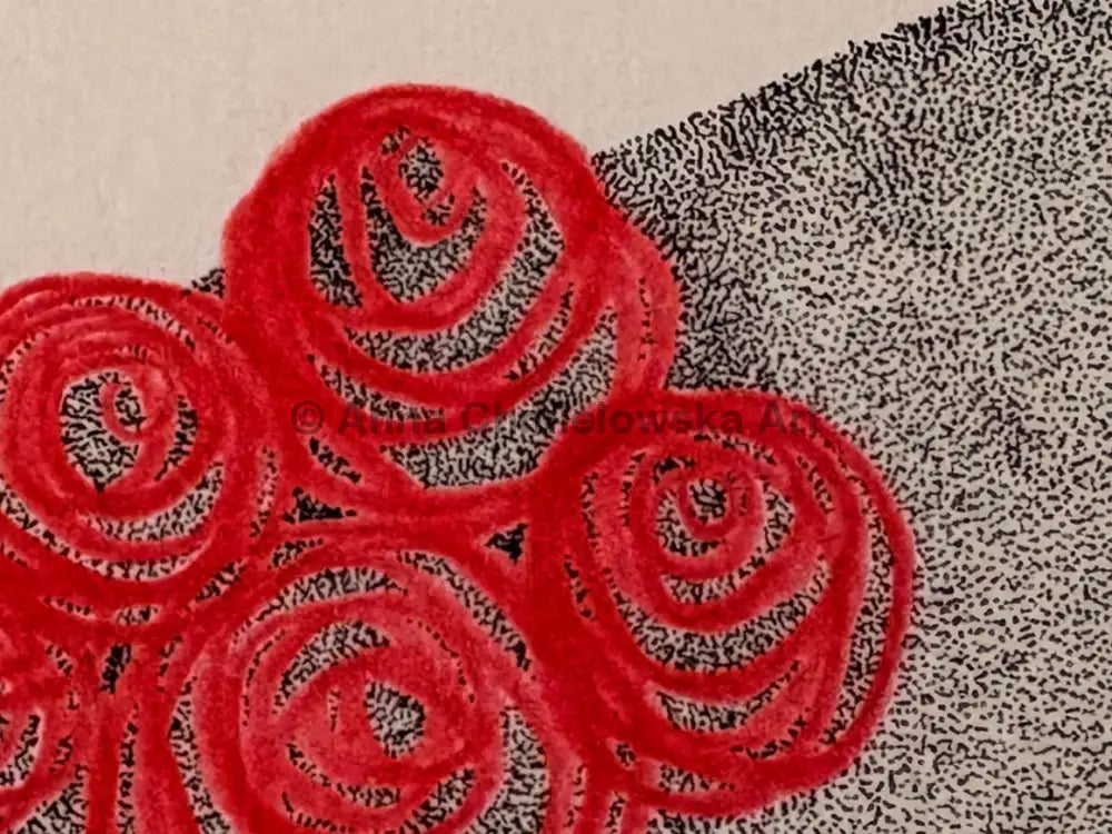 Roses on table - original artwork SOLD