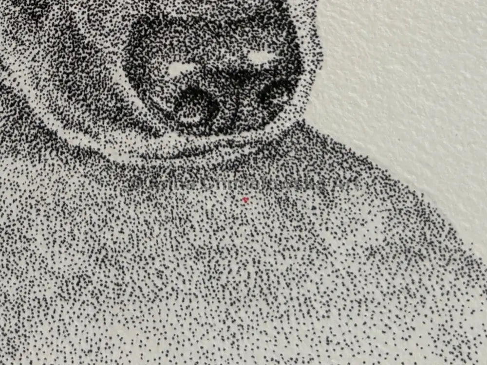 Royal dachshund portrait - limited edition print of a stippled (dotted)artwork