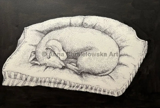 Sleeping king - original stippling artwork