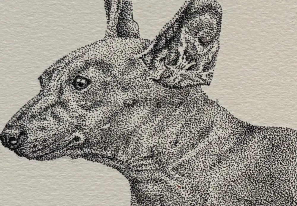 Superwoman - running dachshund stippling original artwork