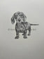 Sweetness - dachshund original dotted artwork